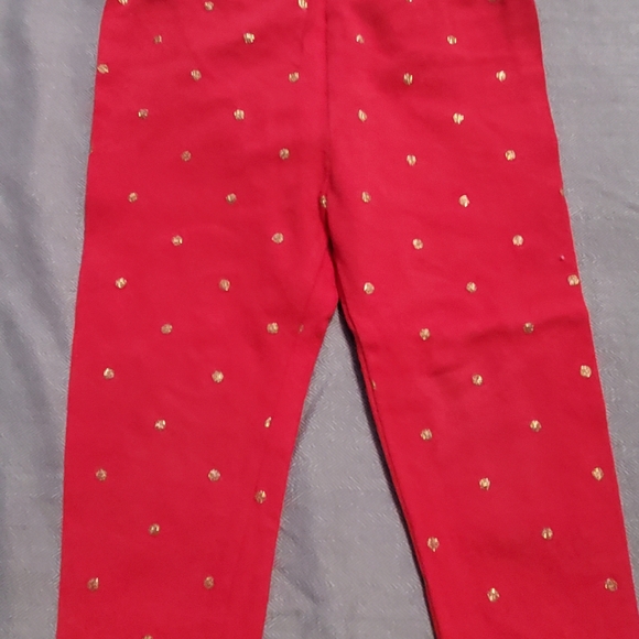 GAP Other - Bany Gap Red Leggings with Gold Dots